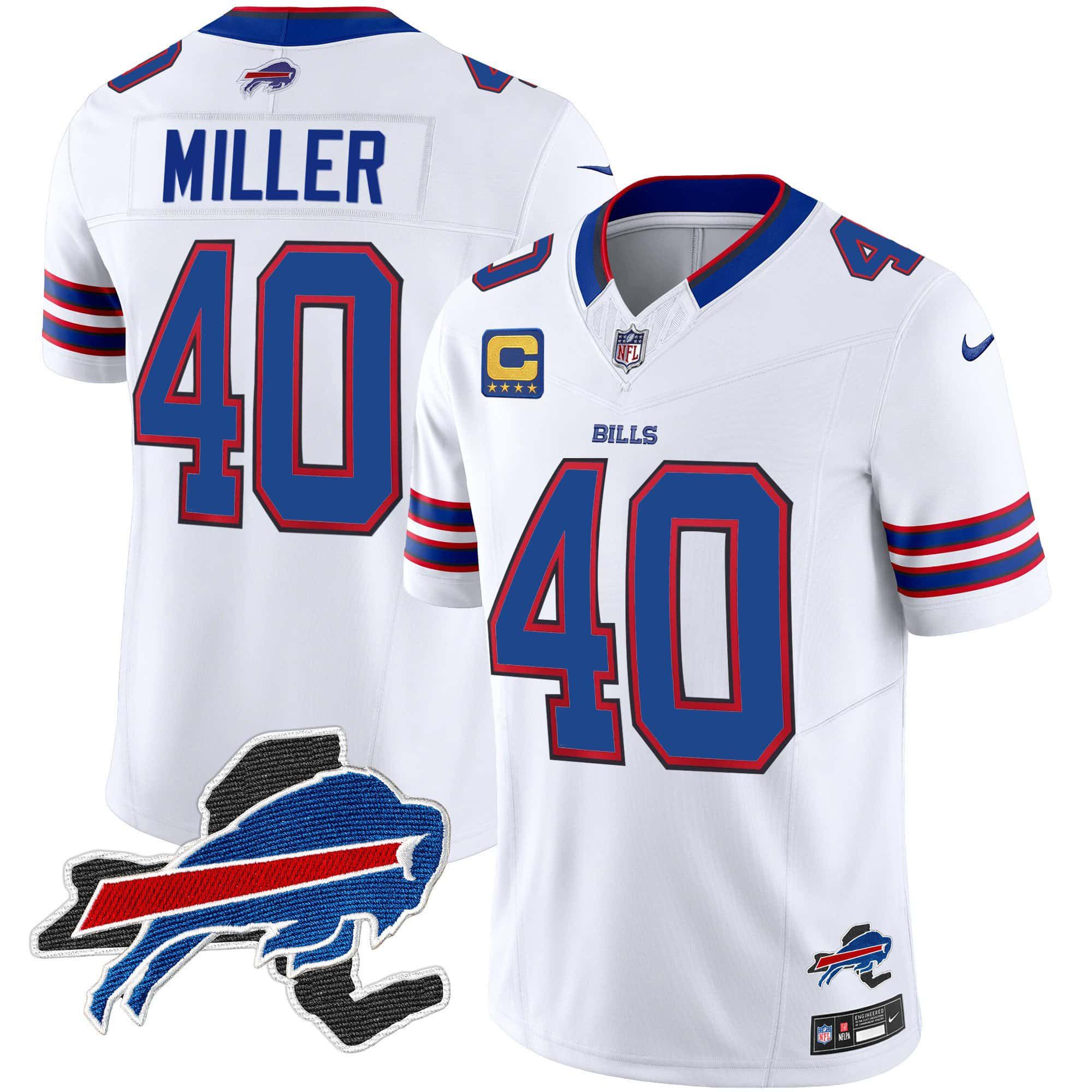 Men Buffalo Bills #40 Miller White 2024 Nike Patch Vapor Limited NFL Jersey->indianapolis colts->NFL Jersey